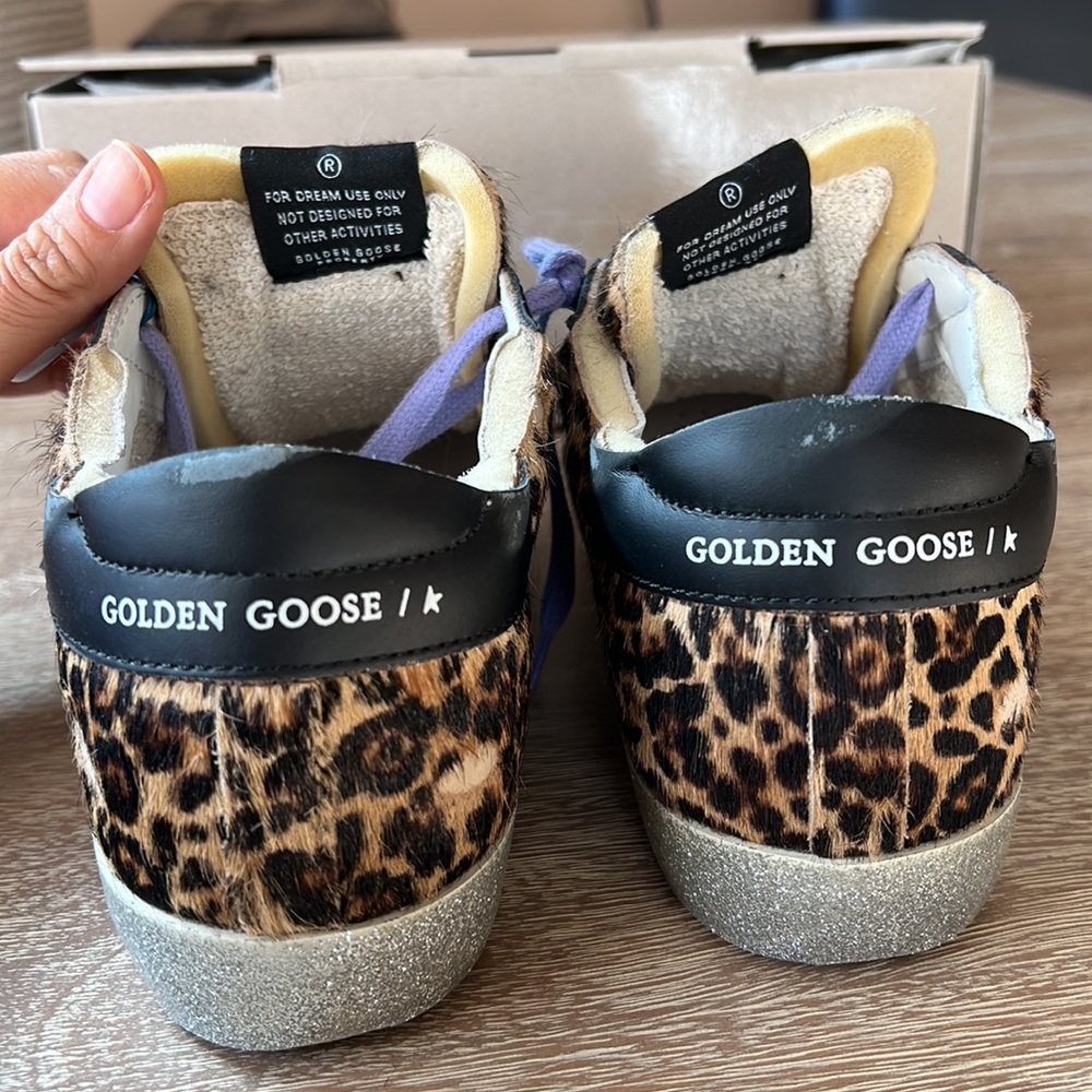 Golden Goose Leopard-Pattern Pony Hair & Leather Sneakers EU 39 US 9 - Picture 7 of 13